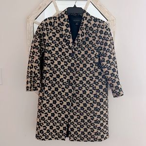 Ann Taylor 3/4 Sleeve Gold and Black Floral Print Jacket Size XS
